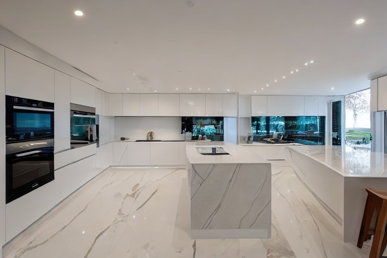 Intrahome Vertex Studio 1 χρώμα Εφέ Λευκού Μαρμάρου έπιπλα κουζίνας 10 Μέτρα συνολικα τρέχον μέτρα Intrahome-65652540