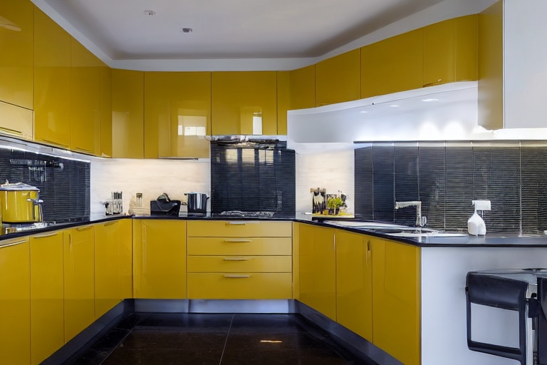 Intrahome Verona Modern 2 χρώμα Λακέ Μουσταρδί έπιπλα κουζίνας 10 Μέτρα συνολικα τρέχον μέτρα Intrahome-65652444