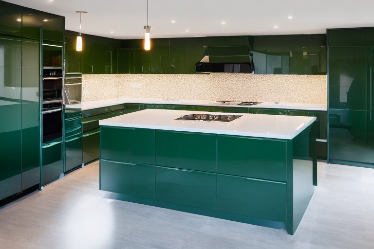 Intrahome Modena Home 2 χρώμα Λακέ Πράσινο Δάσους έπιπλα κουζίνας 10 Μέτρα συνολικα τρέχον μέτρα Intrahome-65652367