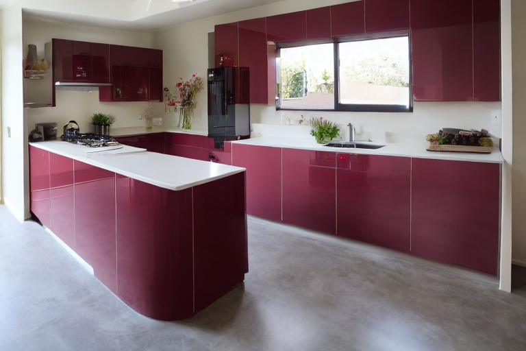 Intrahome Modena One 2 χρώμα Λακέ Μπορντό έπιπλα κουζίνας 10 Μέτρα συνολικα τρέχον μέτρα Intrahome-65652355