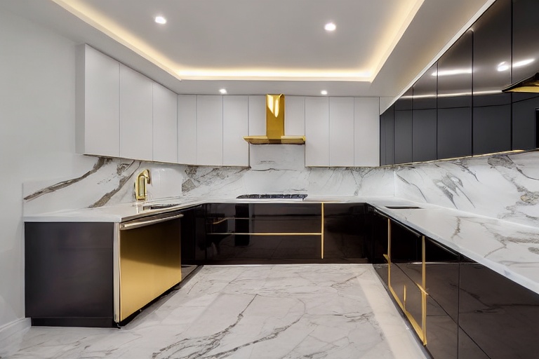 Intrahome Napoli Select 2 χρώμα Γυαλιστερό Χρυσό έπιπλα κουζίνας 10 Μέτρα συνολικα τρέχον μέτρα Intrahome-65652323