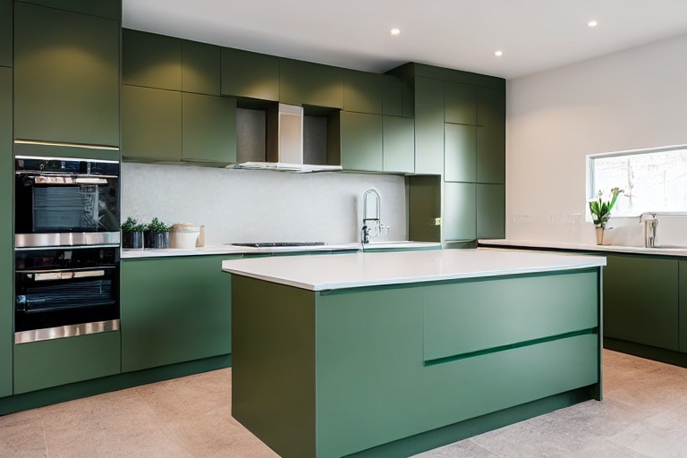 Intrahome Napoli Lux 2 χρώμα Λακέ Πράσινο Δάσους έπιπλα κουζίνας 10 Μέτρα συνολικα τρέχον μέτρα Intrahome-65652313
