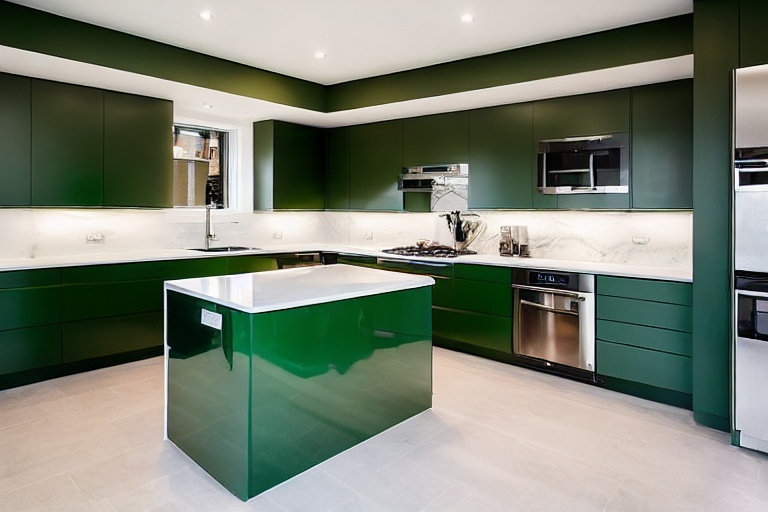 Intrahome Roma Elegance 2 χρώμα Λακέ Πράσινο Δάσους έπιπλα κουζίνας 10 Μέτρα συνολικα τρέχον μέτρα Intrahome-65652299