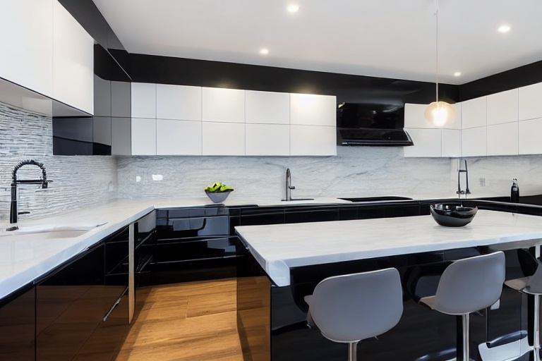 Intrahome Roma One 2 χρώμα Λακέ Μαύρο Γυαλιστερό έπιπλα κουζίνας 10 Μέτρα συνολικα τρέχον μέτρα Intrahome-65652295