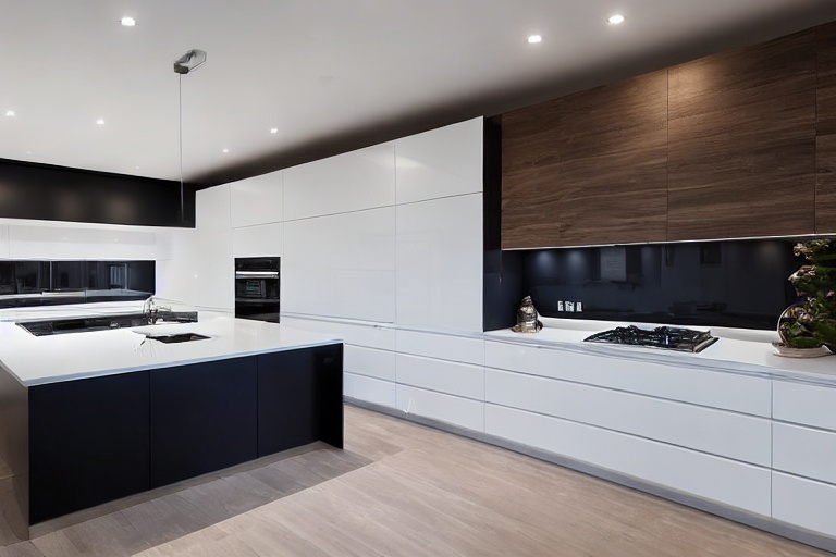 Intrahome Aurora Modern 2 χρώμα Νησί Μαύρο & Λευκό Περίμετρος έπιπλα κουζίνας 10 Μέτρα συνολικα τρέχον μέτρα Intrahome-65652284
