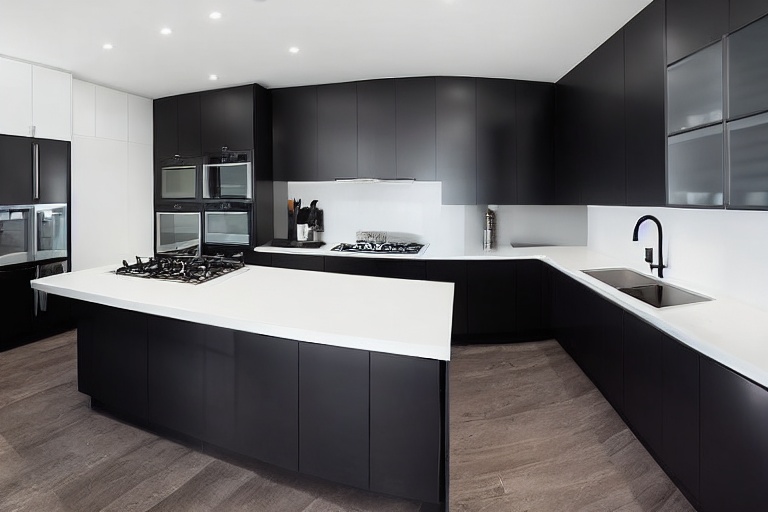Intrahome Aurora Lux 2 χρώμα Λακέ Μαύρο Ματ έπιπλα κουζίνας 10 Μέτρα συνολικα τρέχον μέτρα Intrahome-65652273