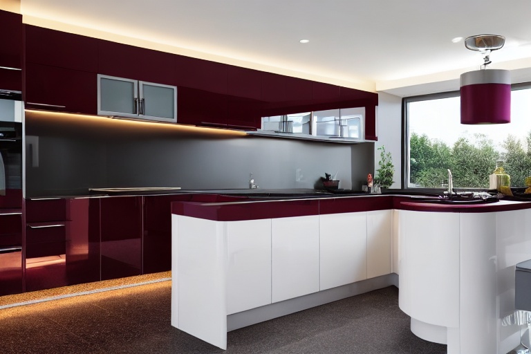 Intrahome Luna Select 2 χρώμα Λακέ Μπορντό έπιπλα κουζίνας 10 Μέτρα συνολικα τρέχον μέτρα Intrahome-65652263