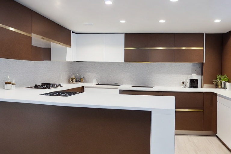 Intrahome Nova Elegance 2 χρώμα Ορείχαλκος & Λευκό Λακέ έπιπλα κουζίνας 10 Μέτρα συνολικα τρέχον μέτρα Intrahome-65652239