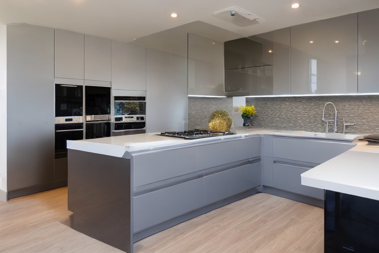Intrahome Aria Style 2 χρώμα Γυαλιστερό Ανοξείδωτο έπιπλα κουζίνας 10 Μέτρα συνολικα τρέχον μέτρα Intrahome-65652229