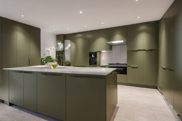 Intrahome Aria Design 2 χρώμα Λακέ Λαδί έπιπλα κουζίνας 10 Μέτρα συνολικα τρέχον μέτρα Intrahome-65652228