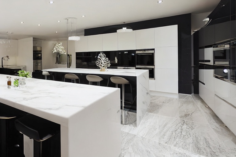 Intrahome Elite One 2 χρώμα Εφέ Λευκού Μαρμάρου έπιπλα κουζίνας 10 Μέτρα συνολικα τρέχον μέτρα Intrahome-65652195