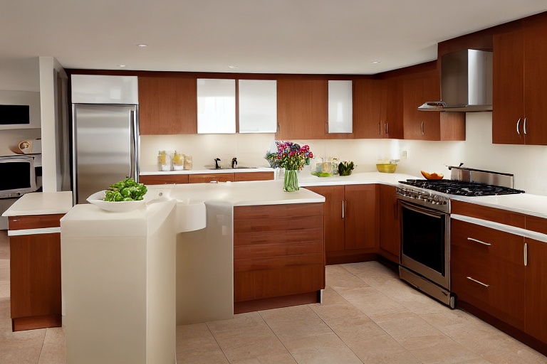 Intrahome Urban Home 2 χρώμα Κρεμ Πάνω & Ξύλο Κάτω έπιπλα κουζίνας 10 Μέτρα συνολικα τρέχον μέτρα Intrahome-65652167