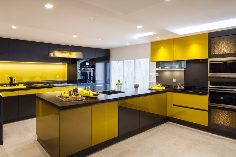 Intrahome Urban Classic 2 χρώμα Λακέ Μουσταρδί έπιπλα κουζίνας 10 Μέτρα συνολικα τρέχον μέτρα Intrahome-65652165