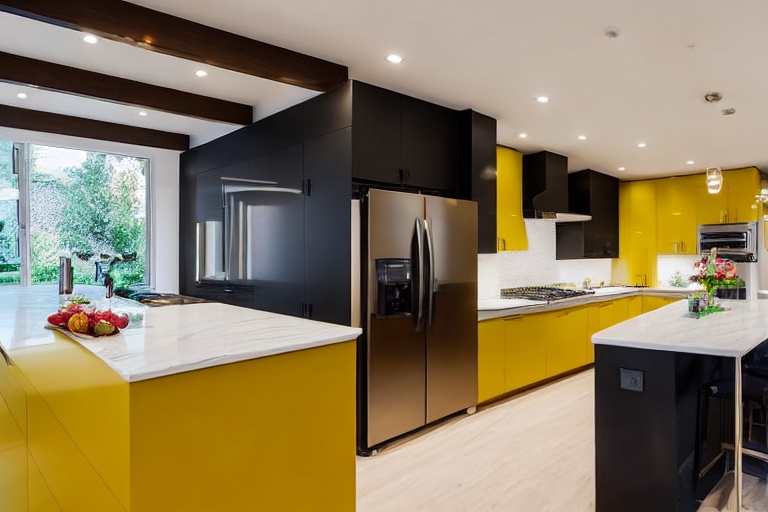 Intrahome Nordic Elegance 2 χρώμα Λακέ Μουσταρδί έπιπλα κουζίνας 10 Μέτρα συνολικα τρέχον μέτρα Intrahome-65652119