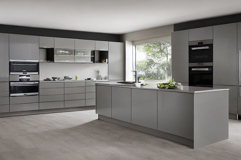 Intrahome Scandi Style 2 χρώμα Γκρι Ανοιχτό Πάνω & Δρυς Σκούρα Κάτω έπιπλα κουζίνας 10 Μέτρα συνολικα τρέχον μέτρα Intrahome-65652109