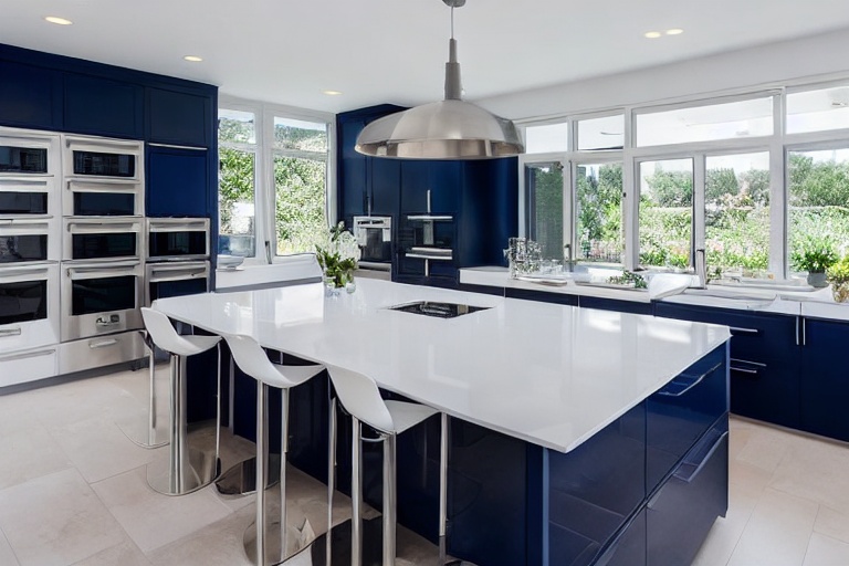 Intrahome Scandi Modern 2 χρώμα Νησί Μπλε & Λευκό Περίμετρος έπιπλα κουζίνας 10 Μέτρα συνολικα τρέχον μέτρα Intrahome-65652104