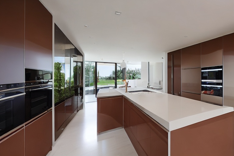 Intrahome Bianca Modern 2 χρώμα Λακέ Τερακότα έπιπλα κουζίνας 10 Μέτρα συνολικα τρέχον μέτρα Intrahome-65652064