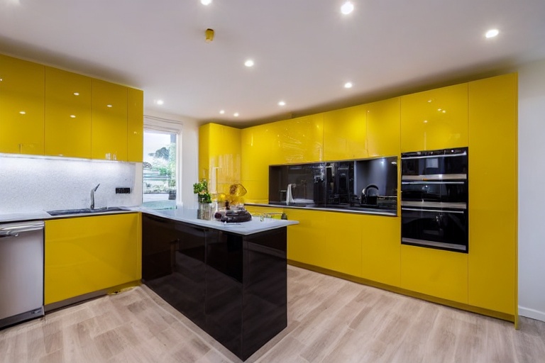 Intrahome Bianca Smart 2 χρώμα Λακέ Μουσταρδί έπιπλα κουζίνας 10 Μέτρα συνολικα τρέχον μέτρα Intrahome-65652056