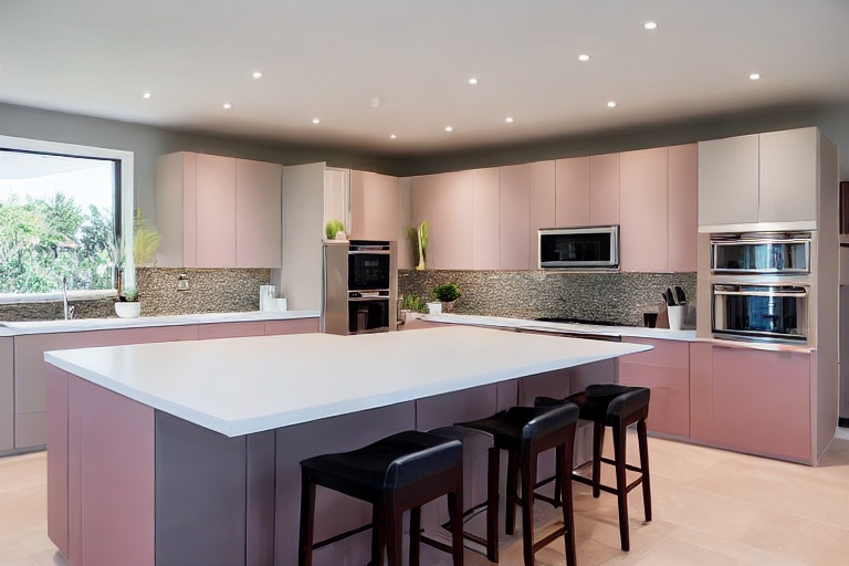 Intrahome Riviera Select 2 χρώμα Λακέ Σκονισμένο Ροζ έπιπλα κουζίνας 10 Μέτρα συνολικα τρέχον μέτρα Intrahome-65652023