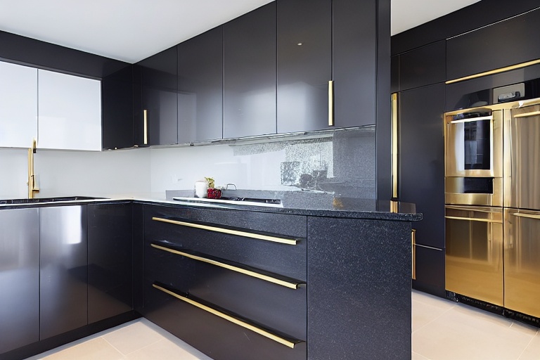 Intrahome Riviera One 2 χρώμα Χρυσό & Σκούρο Γκρι έπιπλα κουζίνας 10 Μέτρα συνολικα τρέχον μέτρα Intrahome-65652015
