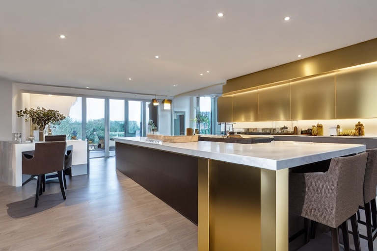 Intrahome Toscana Modern 2 χρώμα Βουρτσιστό Χρυσό έπιπλα κουζίνας 10 Μέτρα συνολικα τρέχον μέτρα Intrahome-65652004