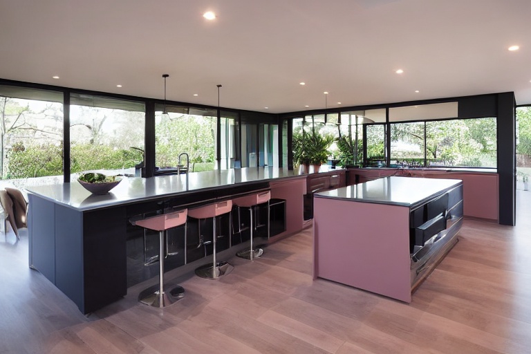 Intrahome Monaco Design 2 χρώμα Λακέ Σκονισμένο Ροζ έπιπλα κουζίνας 10 Μέτρα συνολικα τρέχον μέτρα Intrahome-65651968