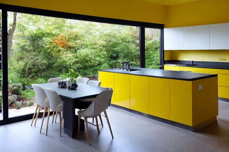 Intrahome Olympia One 2 χρώμα Λακέ Μουσταρδί έπιπλα κουζίνας 10 Μέτρα συνολικα τρέχον μέτρα Intrahome-65651895