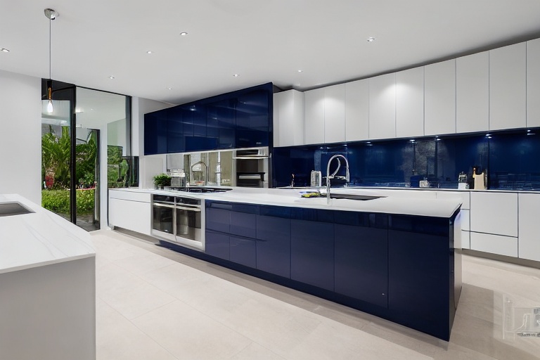 Intrahome Iris Elegance 2 χρώμα Νησί Μπλε & Λευκό Περίμετρος έπιπλα κουζίνας 10 Μέτρα συνολικα τρέχον μέτρα Intrahome-65651879