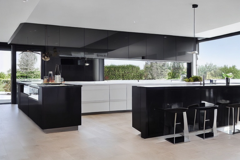 Intrahome Estia Design 2 χρώμα Λακέ Μαύρο Ματ έπιπλα κουζίνας 10 Μέτρα συνολικα τρέχον μέτρα Intrahome-65651868