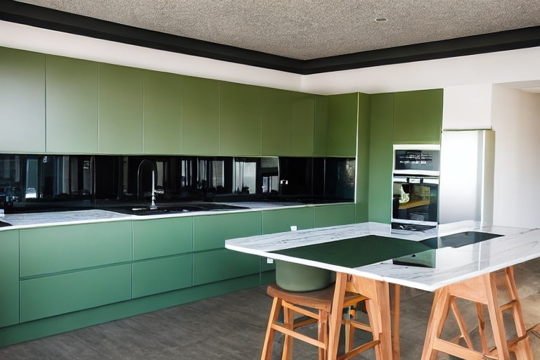 Intrahome Nefeli Design 2 χρώμα Λακέ Πράσινο Δάσους έπιπλα κουζίνας 10 Μέτρα συνολικα τρέχον μέτρα Intrahome-65651848