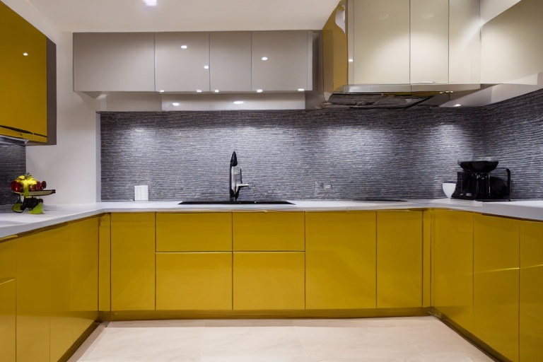 Intrahome Nefeli Classic 2 χρώμα Λακέ Μουσταρδί έπιπλα κουζίνας 10 Μέτρα συνολικα τρέχον μέτρα Intrahome-65651845