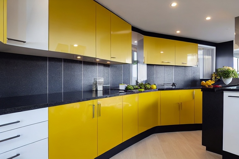 Intrahome Thalassa Signature 2 χρώμα Λακέ Μουσταρδί έπιπλα κουζίνας 10 Μέτρα συνολικα τρέχον μέτρα Intrahome-65651802