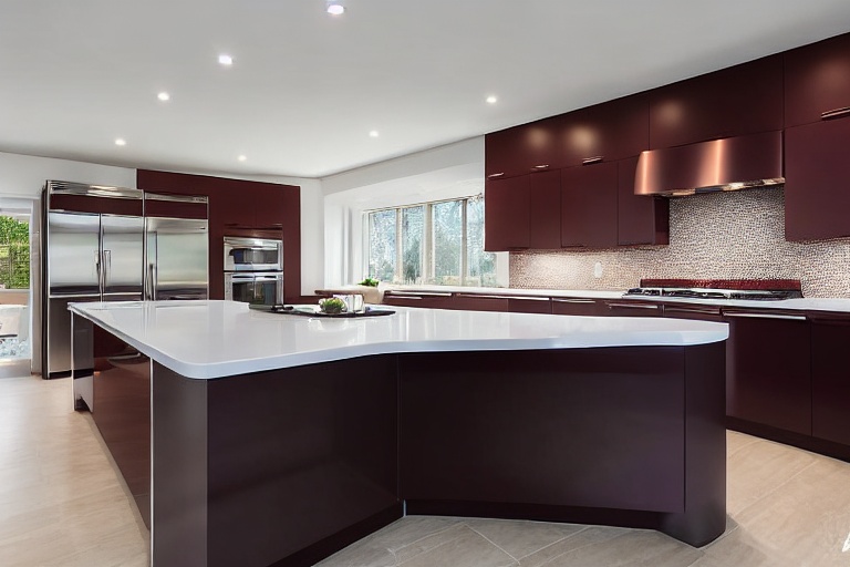 Intrahome Delphi Modern 2 χρώμα Λακέ Μπορντό έπιπλα κουζίνας 10 Μέτρα συνολικα τρέχον μέτρα Intrahome-65651764