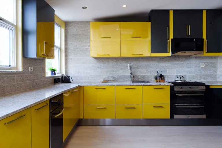 Intrahome Bella Lux 2 χρώμα Λακέ Μουσταρδί έπιπλα κουζίνας 10 Μέτρα συνολικα τρέχον μέτρα Intrahome-65651573