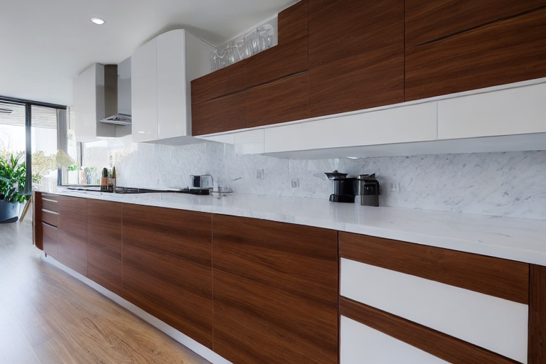 Intrahome Prisma Classic 2 χρώμα Λευκό Λακέ Πάνω & Καρυδιά Κάτω έπιπλα κουζίνας 10 Μέτρα συνολικα τρέχον μέτρα Intrahome-65651565