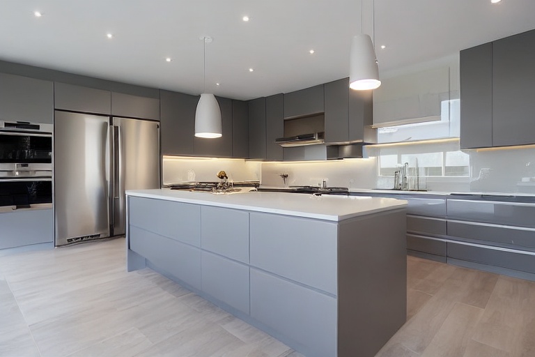 Intrahome Opal Modern 2 χρώμα Λακέ Γκρι Ανοιχτό έπιπλα κουζίνας 10 Μέτρα συνολικα τρέχον μέτρα Intrahome-65651504