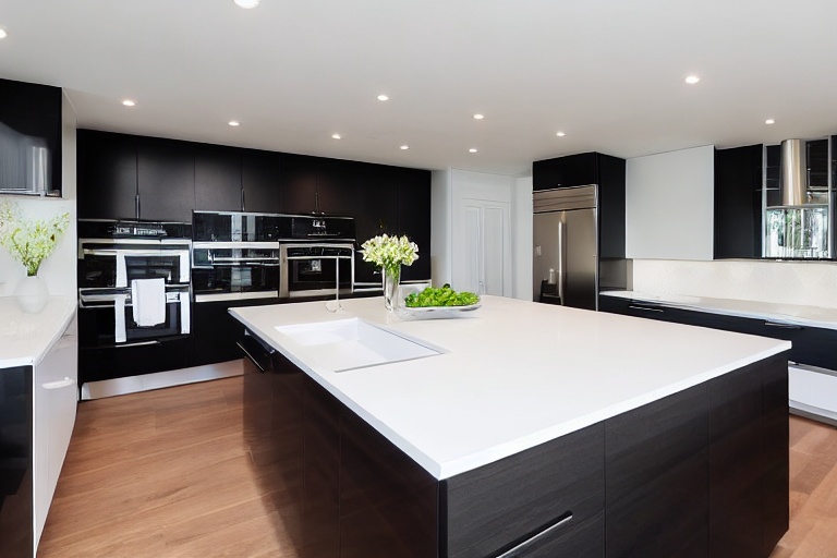 Intrahome Onyx Modern 2 χρώμα Νησί Μαύρο & Λευκό Περίμετρος έπιπλα κουζίνας 10 Μέτρα συνολικα τρέχον μέτρα Intrahome-65651484