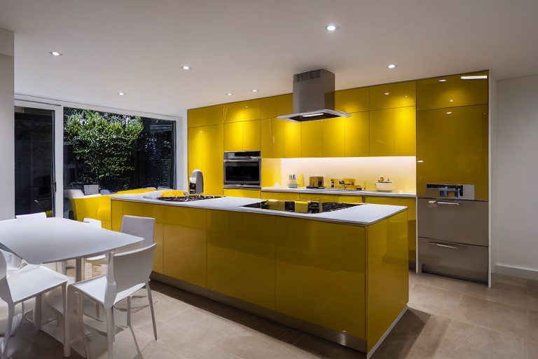 Intrahome Pearl Plus 2 χρώμα Λακέ Μουσταρδί έπιπλα κουζίνας 10 Μέτρα συνολικα τρέχον μέτρα Intrahome-65651471