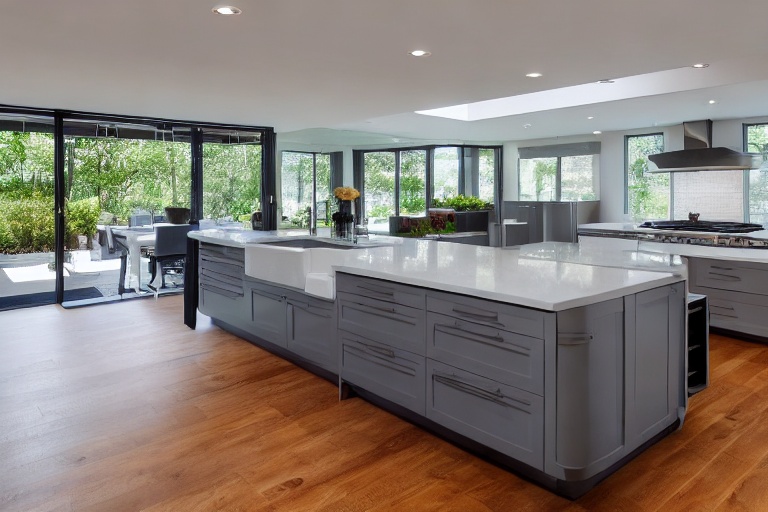 Intrahome Pearl One 2 χρώμα Γκρι Ανοιχτό Πάνω & Δρυς Σκούρα Κάτω έπιπλα κουζίνας 10 Μέτρα συνολικα τρέχον μέτρα Intrahome-65651455