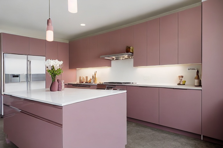 Intrahome Siena Elegance 3 χρώμα Λακέ Σκονισμένο Ροζ έπιπλα κουζίνας 10 Μέτρα συνολικα τρέχον μέτρα Intrahome-65651379