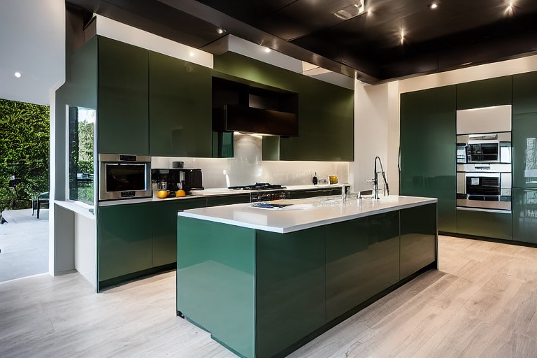 Intrahome Parma Modern 3 χρώμα Λακέ Πράσινο Δάσους έπιπλα κουζίνας 10 Μέτρα συνολικα τρέχον μέτρα Intrahome-65651344