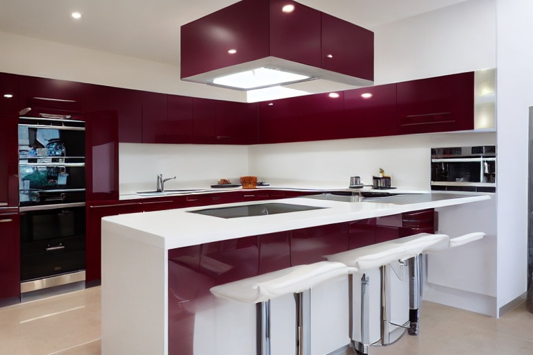 Intrahome Napoli One 3 χρώμα Λακέ Μπορντό έπιπλα κουζίνας 10 Μέτρα συνολικα τρέχον μέτρα Intrahome-65651315