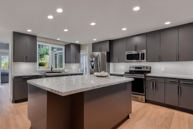 Intrahome Luna Home 3 χρώμα Γκρι Ανοιχτό Πάνω & Δρυς Σκούρα Κάτω έπιπλα κουζίνας 10 Μέτρα συνολικα τρέχον μέτρα Intrahome-65651267