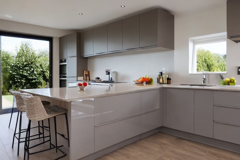Intrahome Luna Modern 3 χρώμα Γκρι Ανοιχτό Πάνω & Δρυς Σκούρα Κάτω έπιπλα κουζίνας 10 Μέτρα συνολικα τρέχον μέτρα Intrahome-65651264