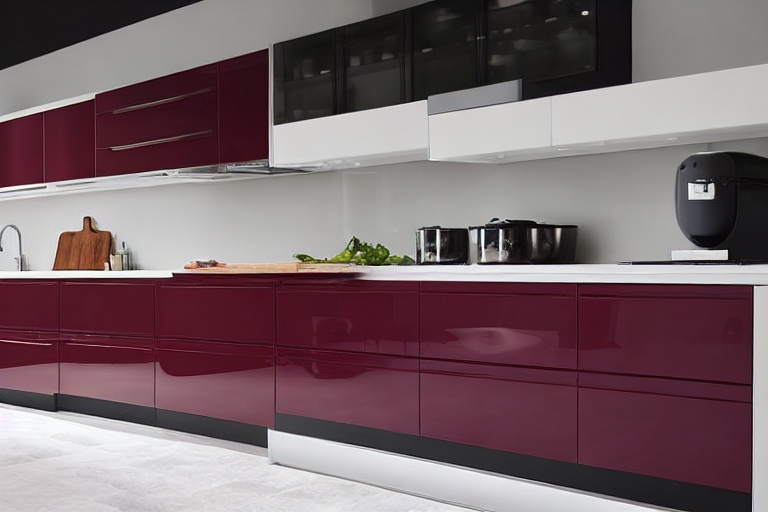 Intrahome Nova Lux 3 χρώμα Λακέ Μπορντό έπιπλα κουζίνας 10 Μέτρα συνολικα τρέχον μέτρα Intrahome-65651233