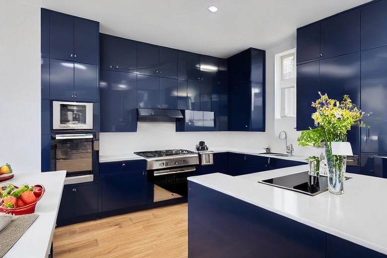 Intrahome Aria Lux 3 χρώμα Λακέ Ναυτικό Μπλε έπιπλα κουζίνας 10 Μέτρα συνολικα τρέχον μέτρα Intrahome-65651213