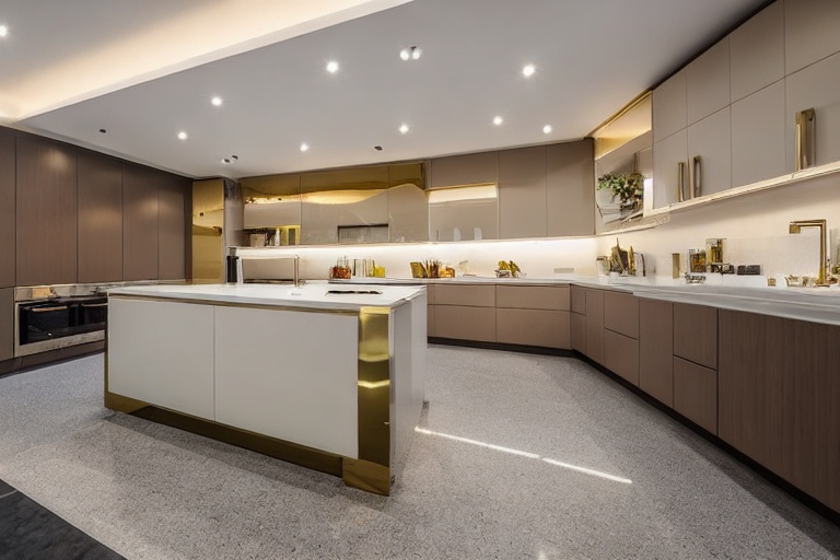 Intrahome Nordic Modern 3 χρώμα Γυαλιστερό Χρυσό έπιπλα κουζίνας 10 Μέτρα συνολικα τρέχον μέτρα Intrahome-65651124