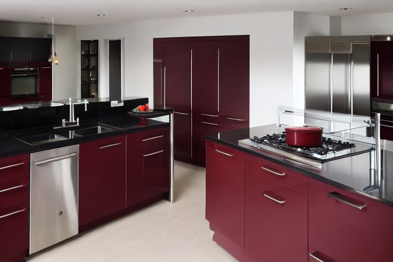 Intrahome Bianca Elegance 3 χρώμα Λακέ Μπορντό έπιπλα κουζίνας 10 Μέτρα συνολικα τρέχον μέτρα Intrahome-65651059