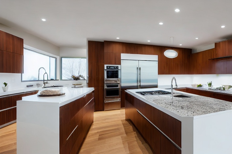 Intrahome Venezia Modern 3 χρώμα Λευκό Λακέ Πάνω & Καρυδιά Κάτω έπιπλα κουζίνας 10 Μέτρα συνολικα τρέχον μέτρα Intrahome-65651044