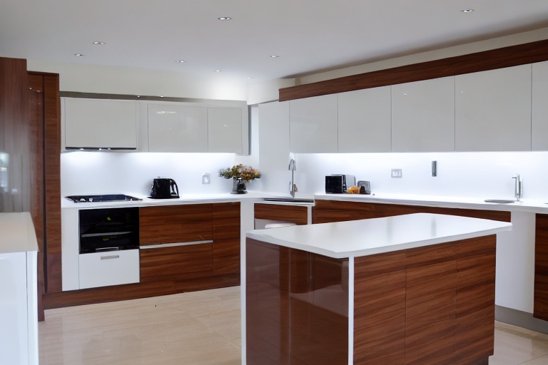 Intrahome Monaco Style 3 χρώμα Λευκό Λακέ Πάνω & Καρυδιά Κάτω έπιπλα κουζίνας 10 Μέτρα συνολικα τρέχον μέτρα Intrahome-65650969